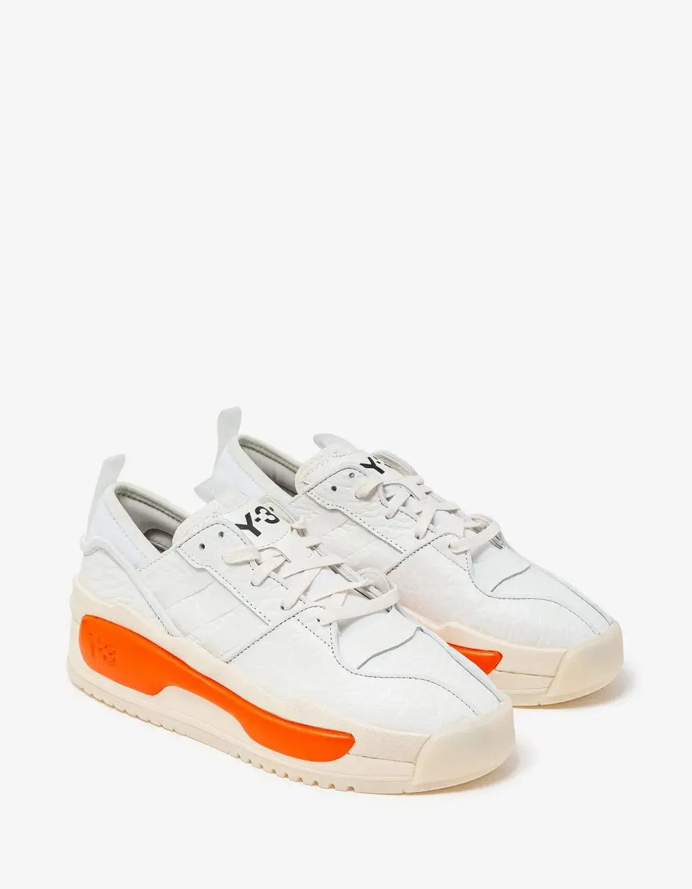 Y-3 White & Orange Hokori III Trainers