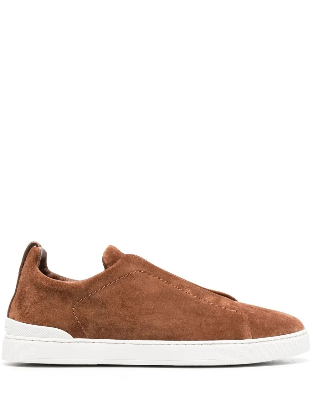 Zegna Triple Stitch Suede Sneakers Brown | Luxury and style at your fingertips